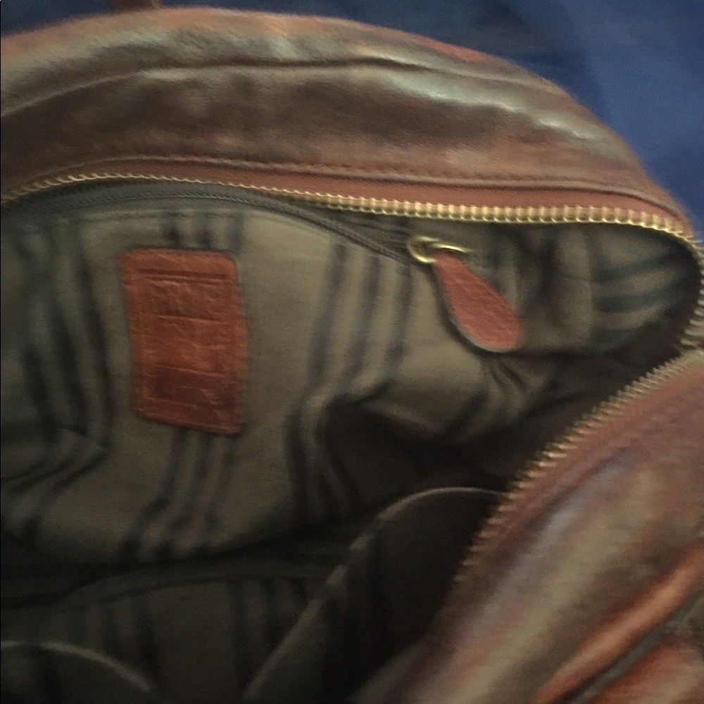 FRYE ELAINE COGNAC SATCHEL Crossbody Handbag GORG - Picture 8 of 9